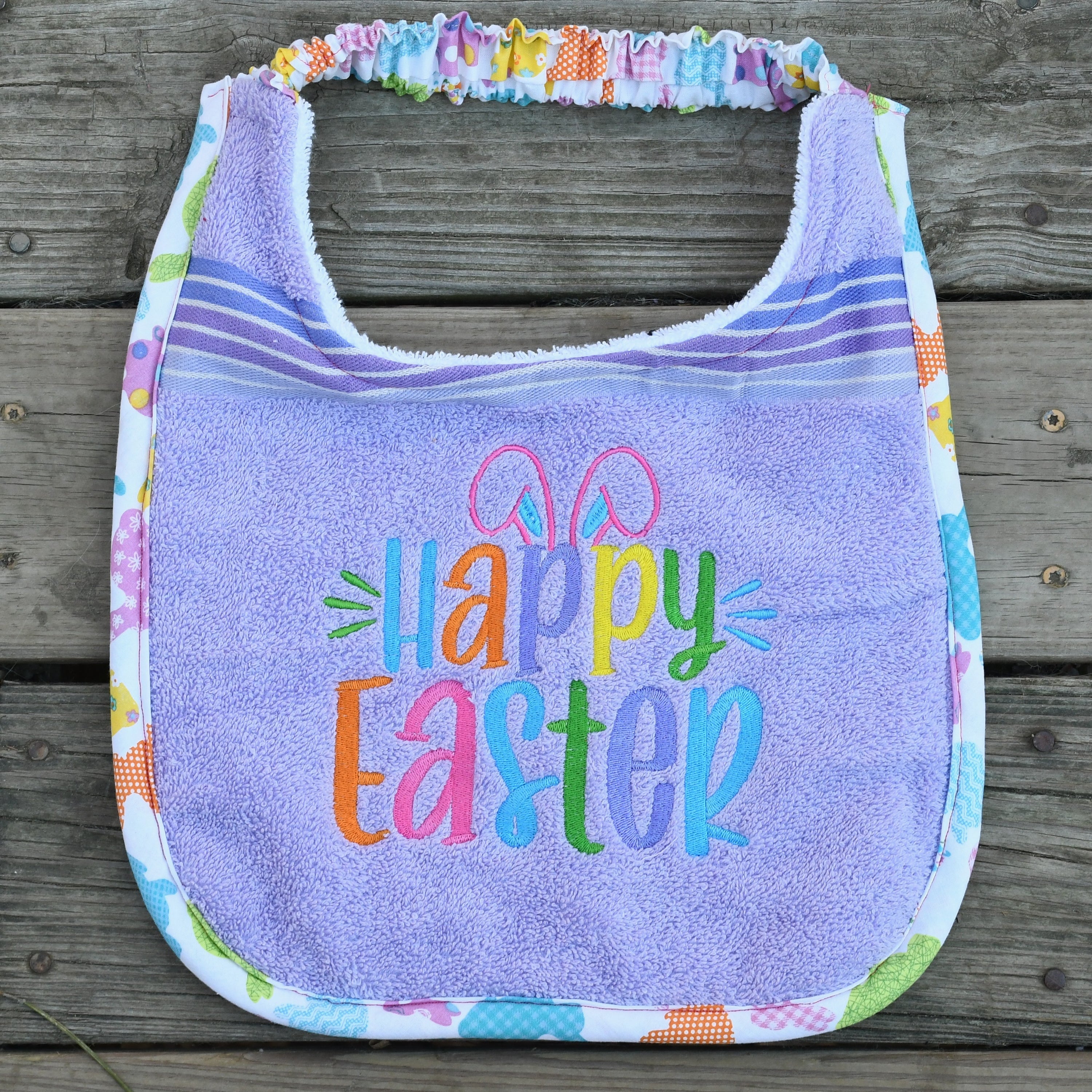 Happy Easter, Drool Bib (bunny trim)