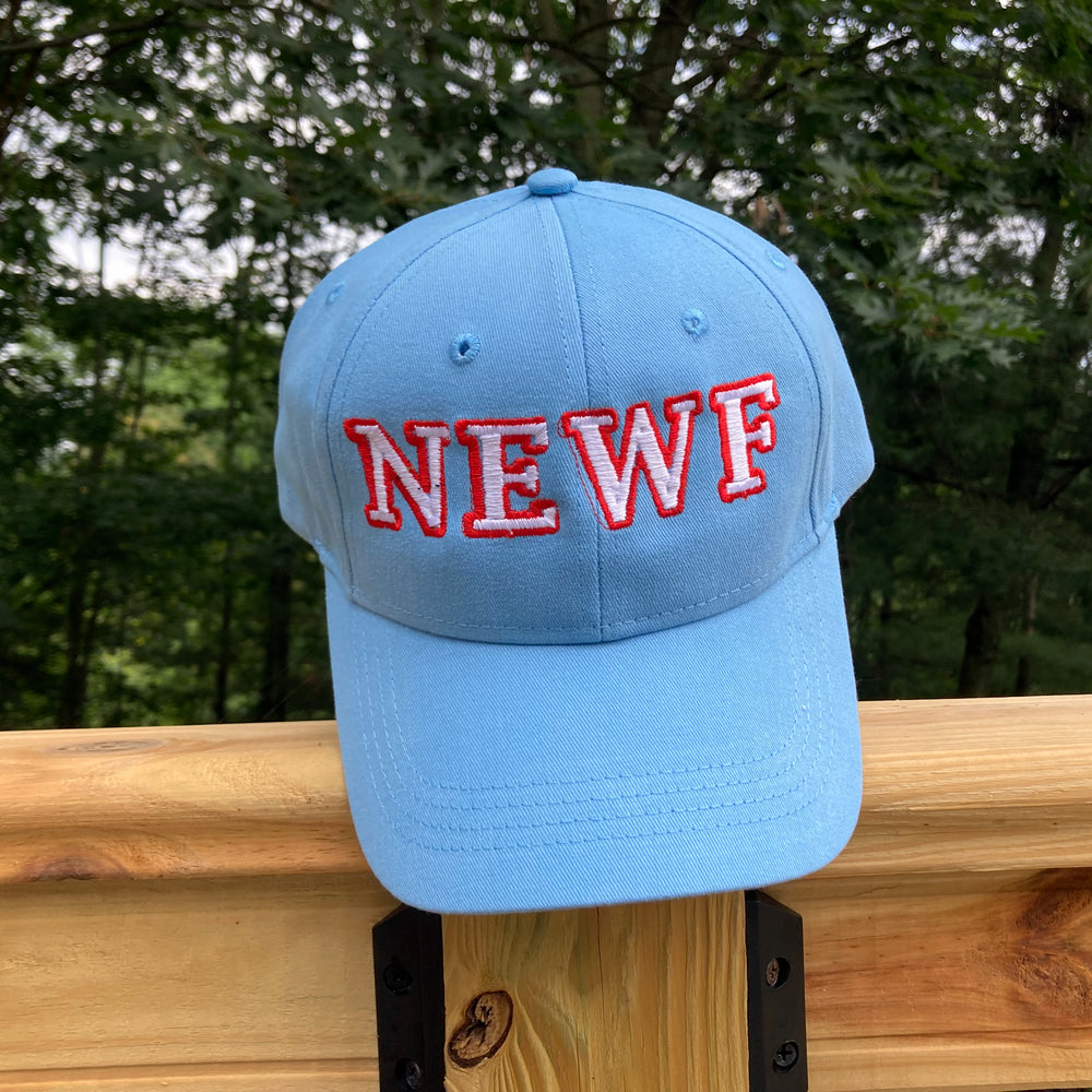 Embroidered Newf Cap - blue/white