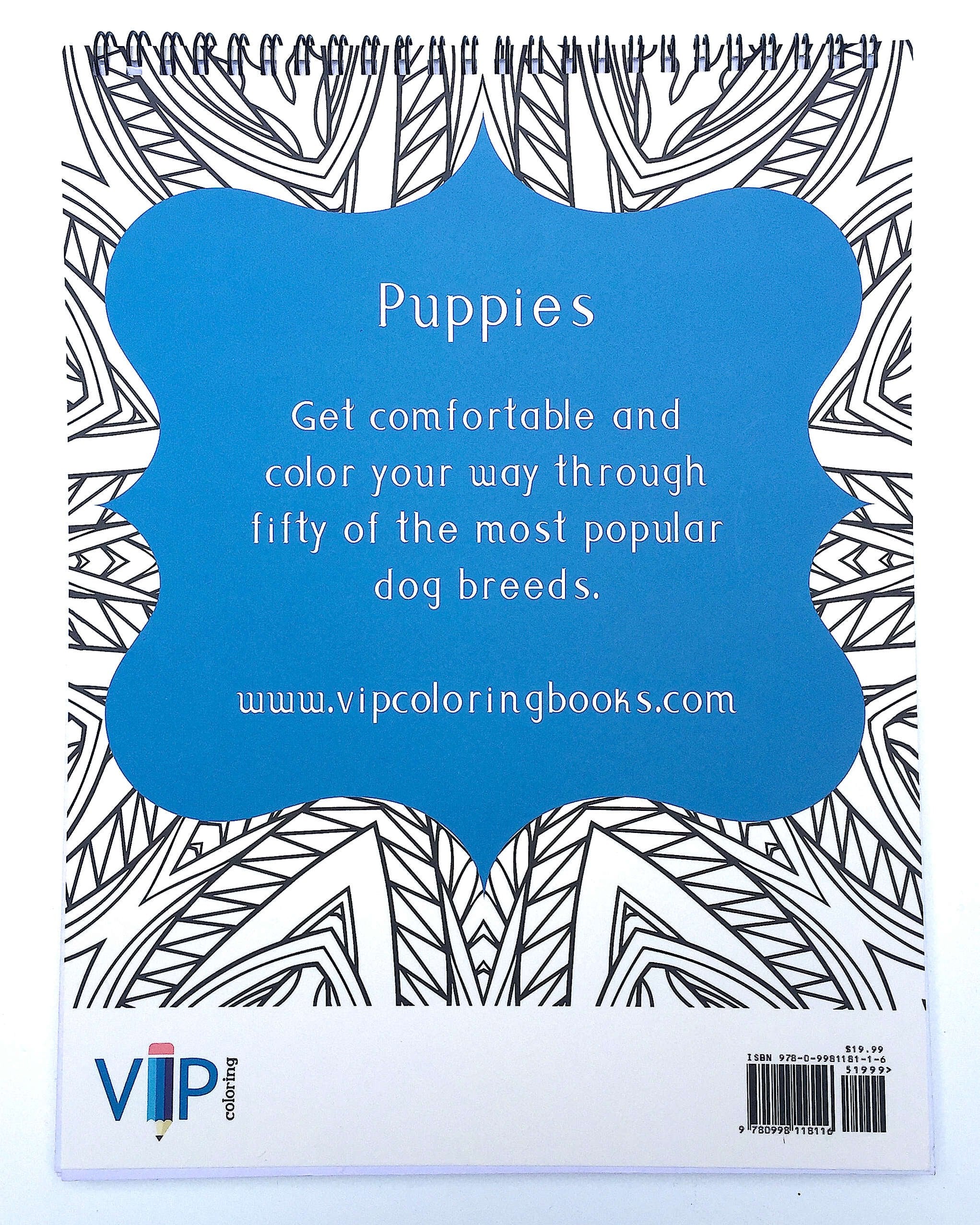 Puppies! Adult Coloring Book