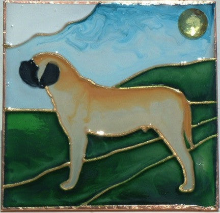 "Stained Glass Mastiff Night Light" - Full Body