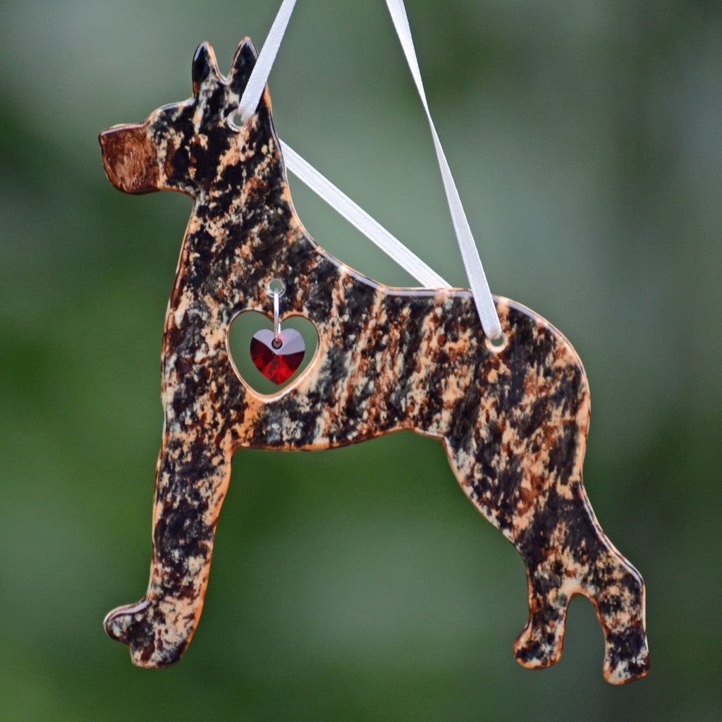 Brindle dog ornament discount