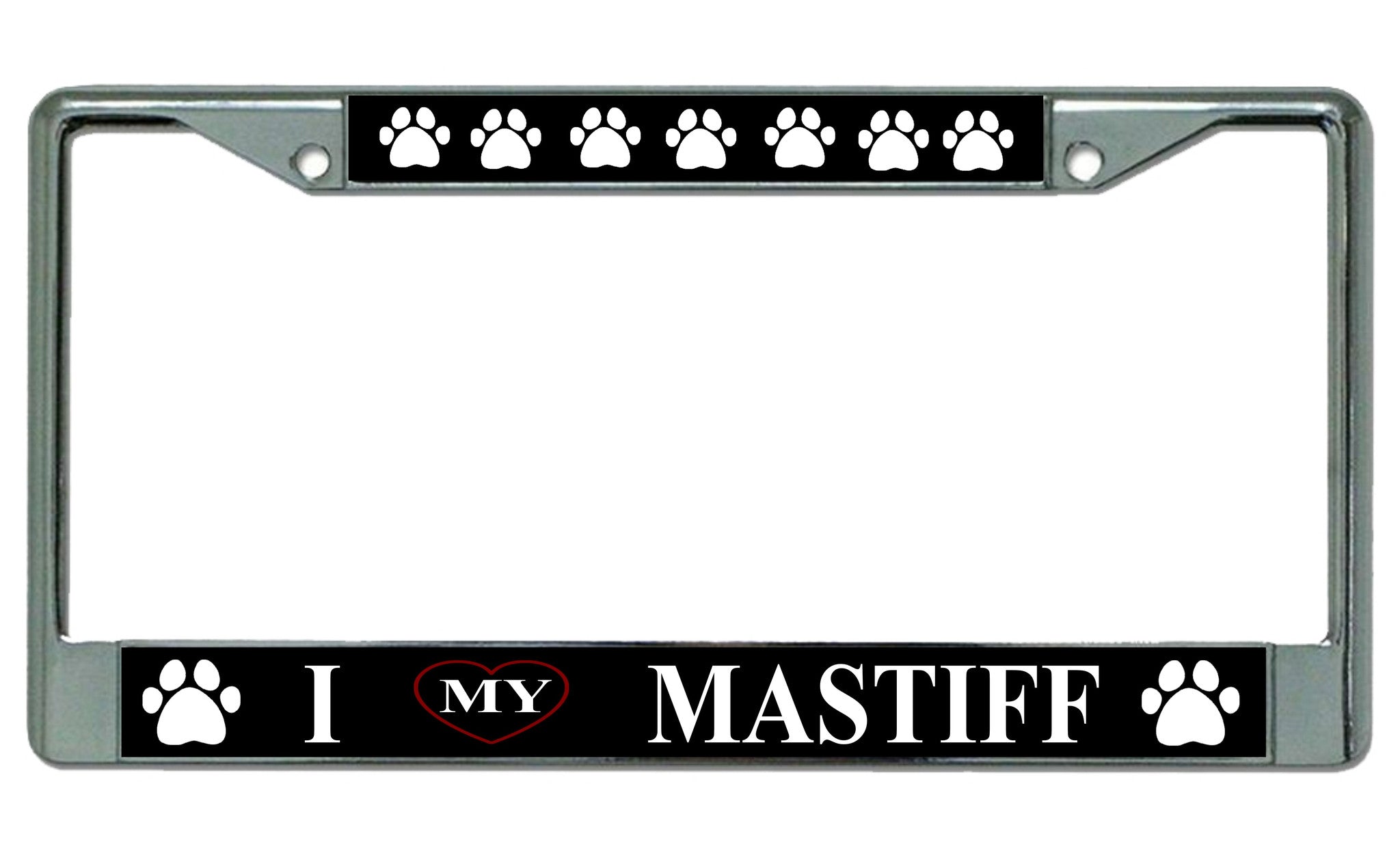 I love My Mastiff License Plate Frame