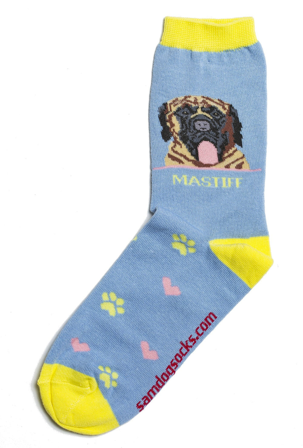 Mastiff socks for women - blue & yellow