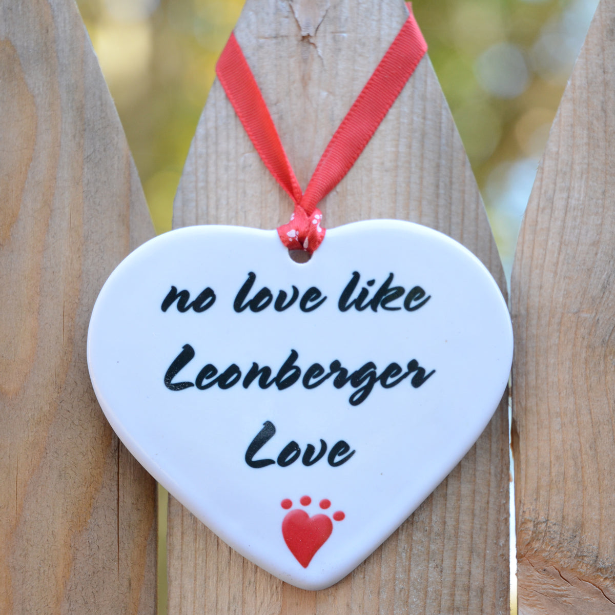 "Leonberger Porcelain Heart Ornament"