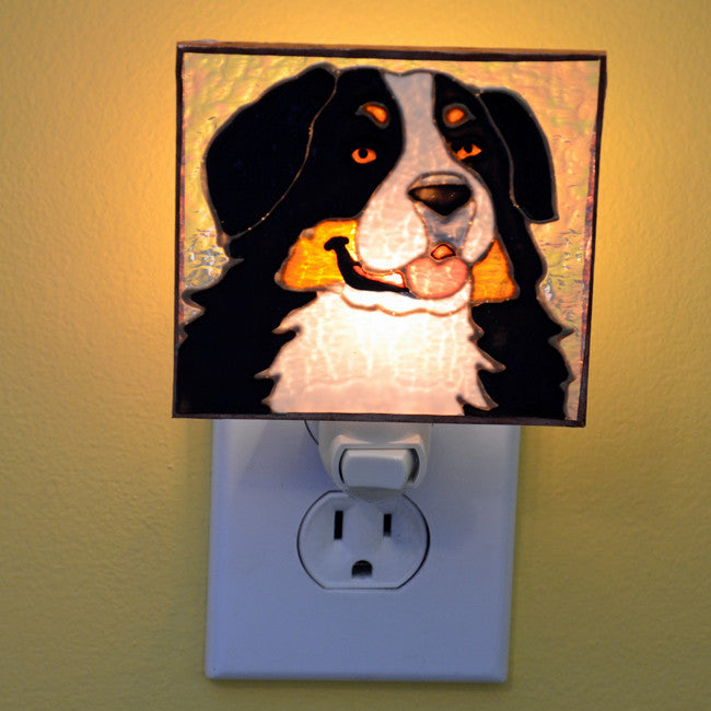 "Stained Glass Bernese Head Night Light"