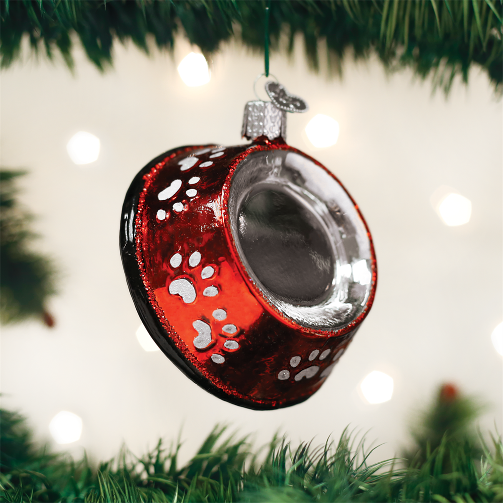 Dog Bowl Glass Ornament