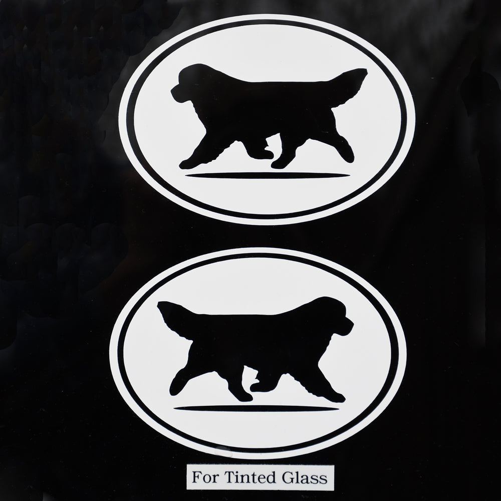 Oval black Newf Decal set For Tinted Glass