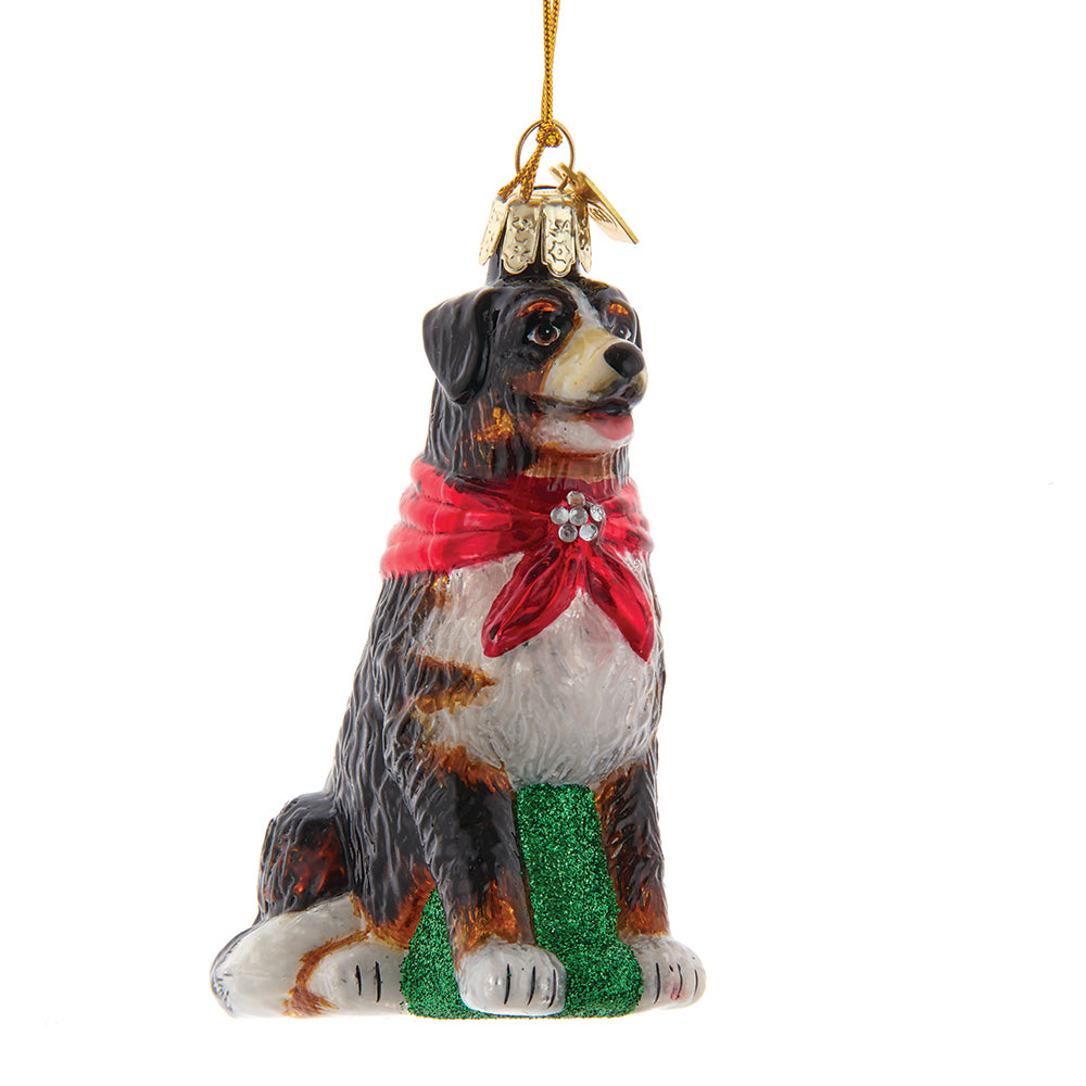 Noble Gems™ Bernese Mountain Dog Glass Ornament