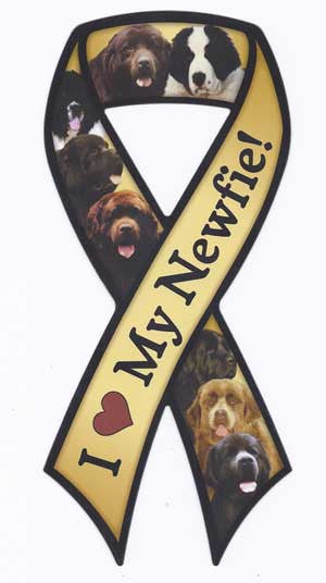 I Love my Newfie - Ribbon Magnet