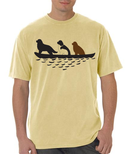 3 Newfs in Canoe T-Shirt - Maize (small only)