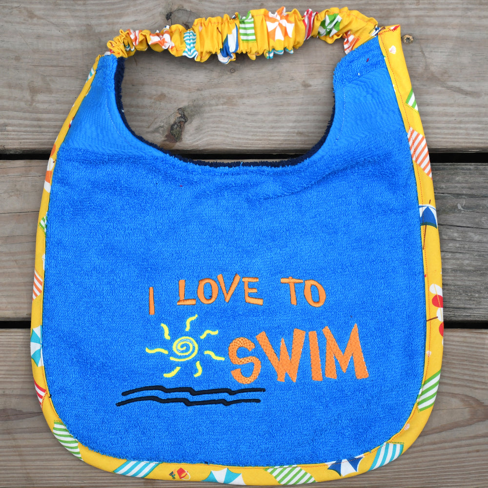 I love to swim, Drool Bib