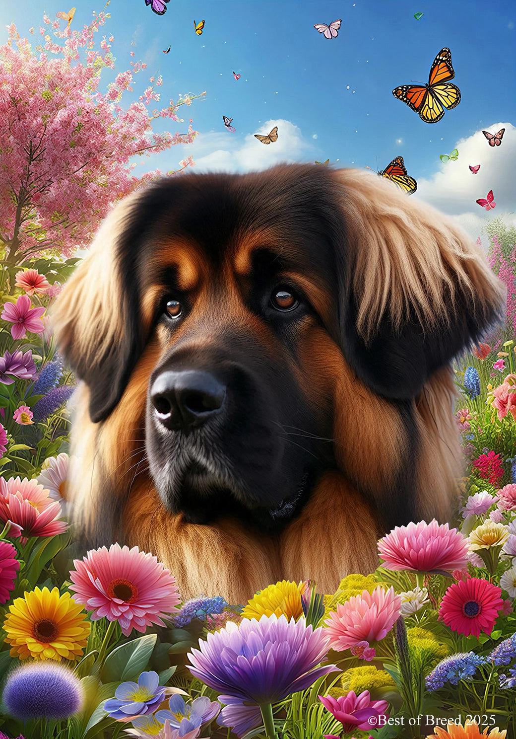 Leonberger Spring Garden Flag