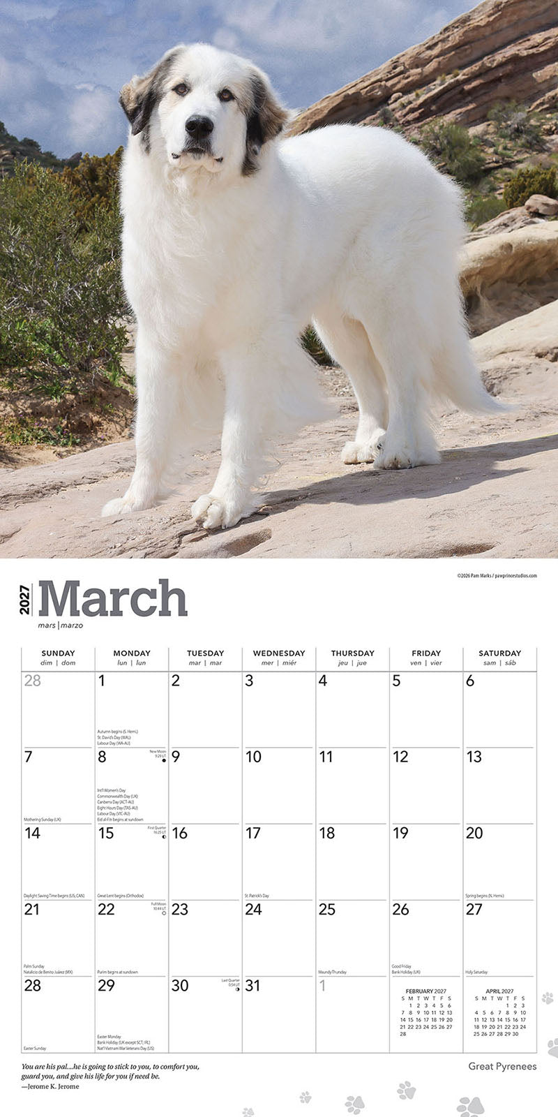 Great Pyrenees 2027 Calendar