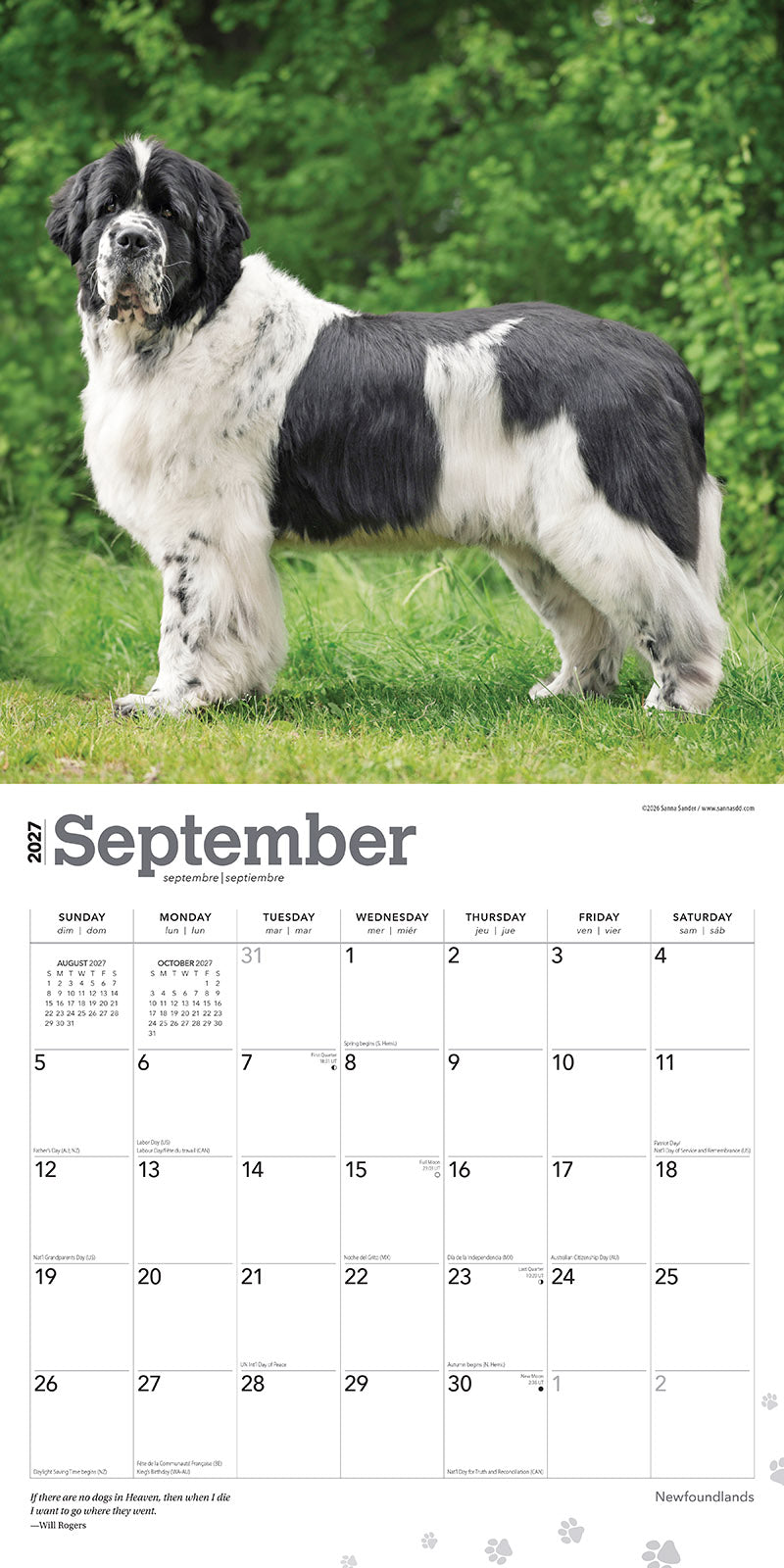 Newfoundland 2027 Calendar