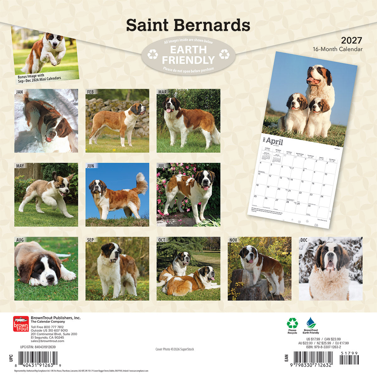 Saint Bernard 2027 Calendar