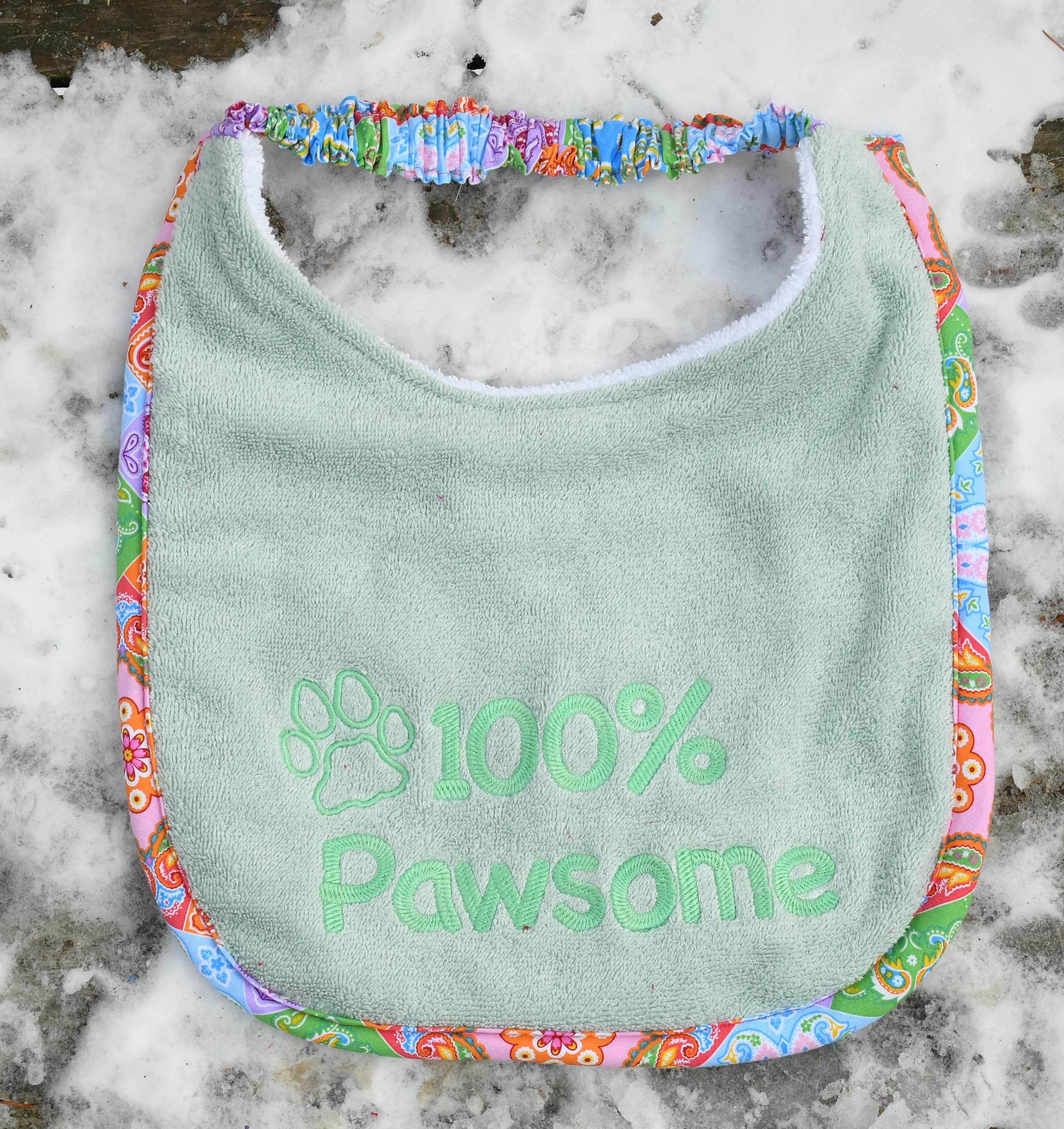 100% Pawsome, Drool Bib