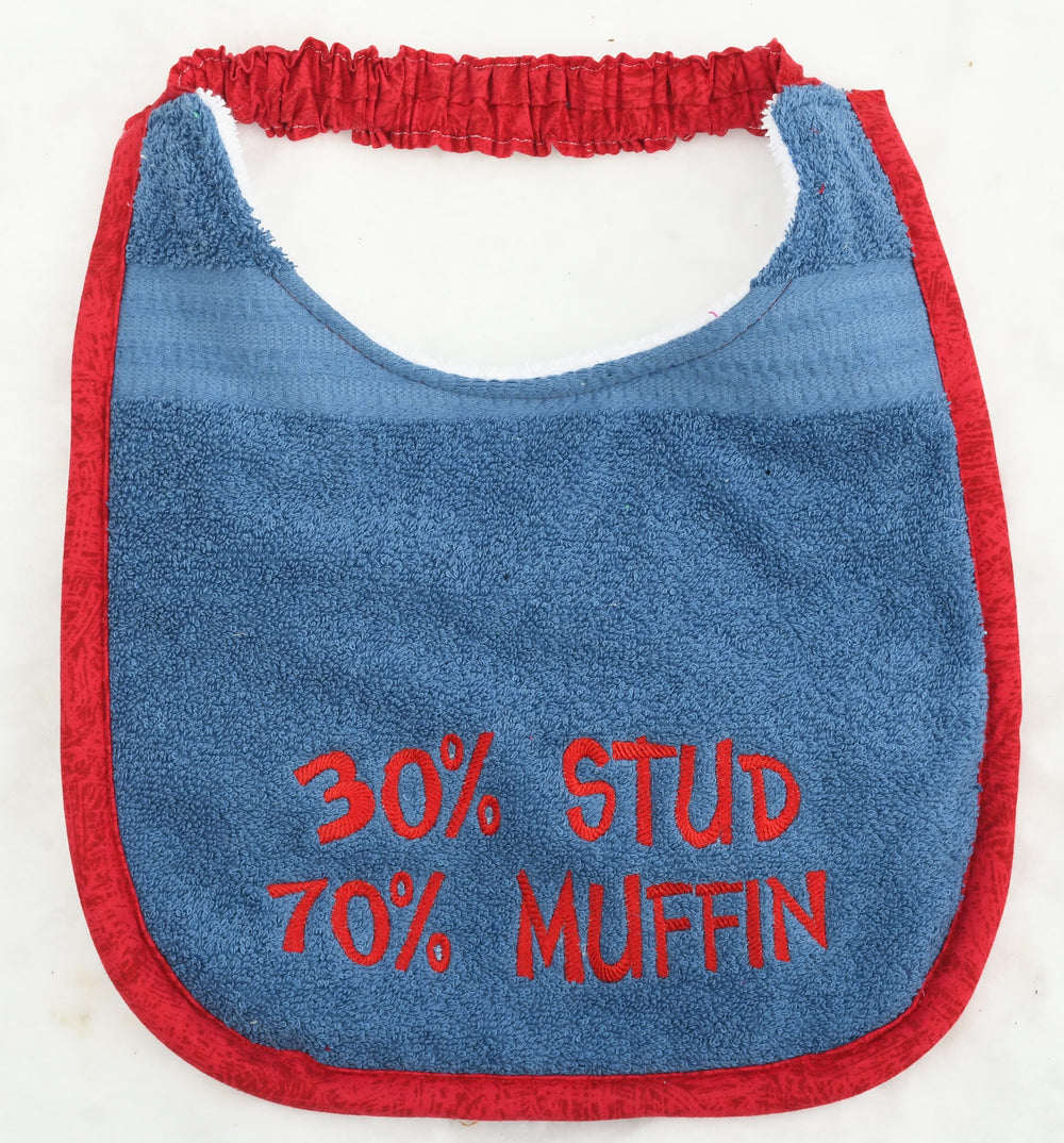 30% Stud 70% Muffin, Drool Bib