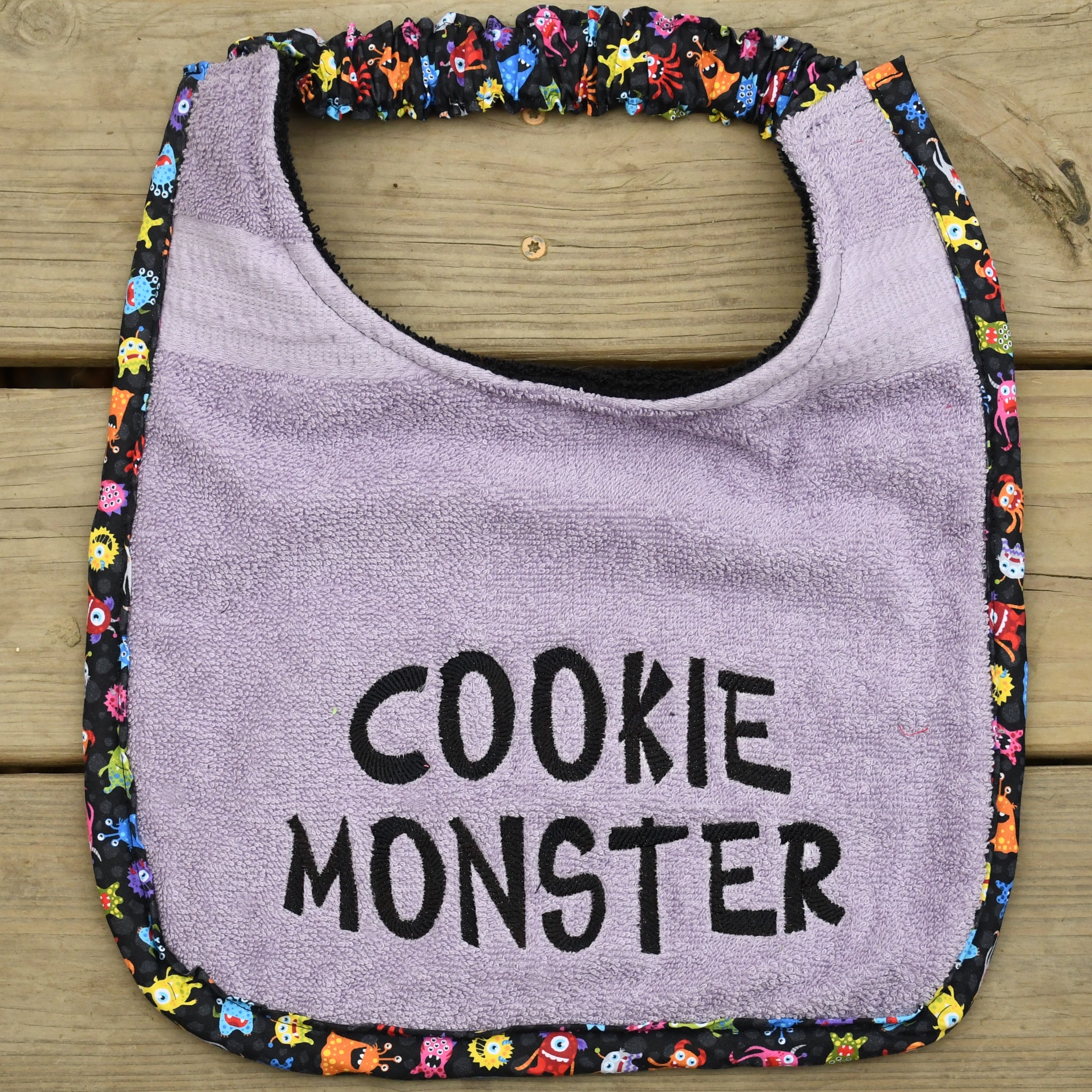 Cookie Monster, Drool Bib (monster trim)