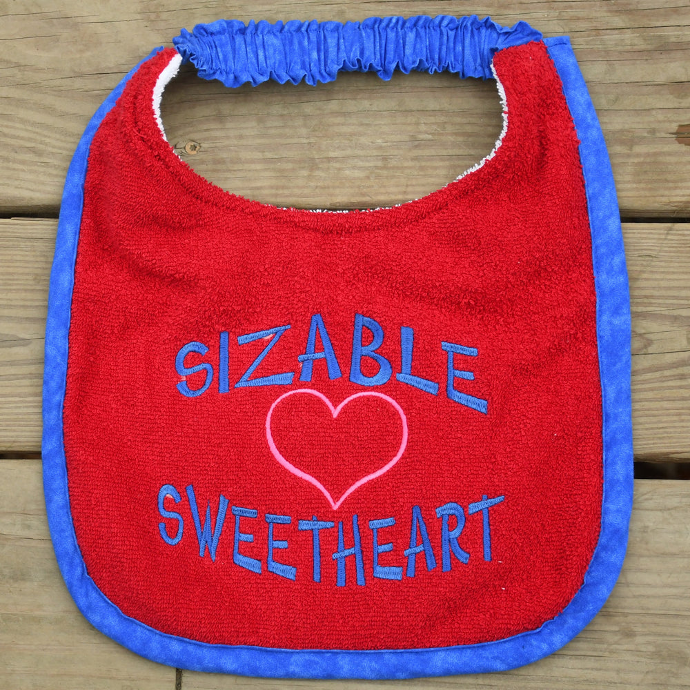 Sizable Sweetheart, Drool Bib (red)