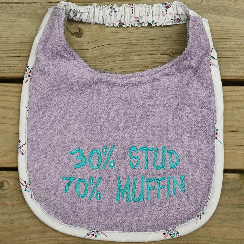 30% Stud 70% Muffin, Drool Bib