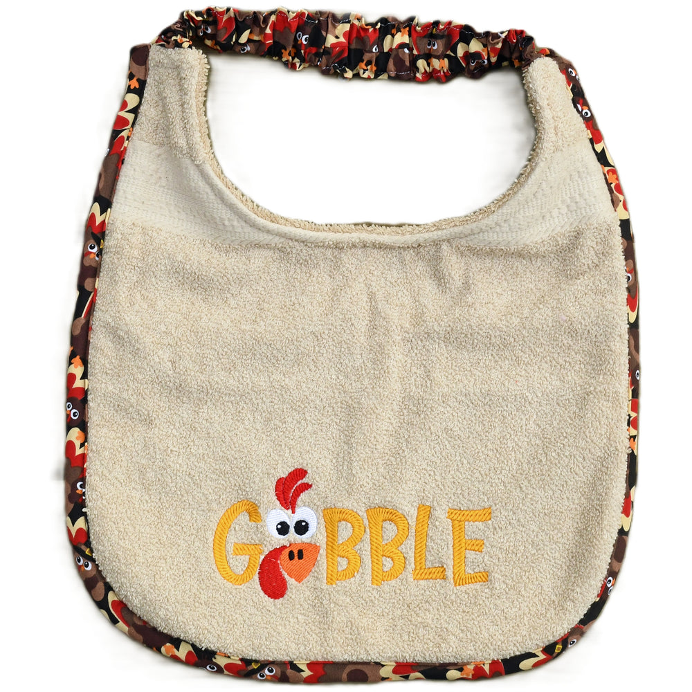 Gobble, Drool Bib (gold letters)