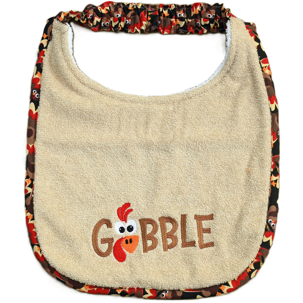 Gobble, Drool Bib (brown letters)