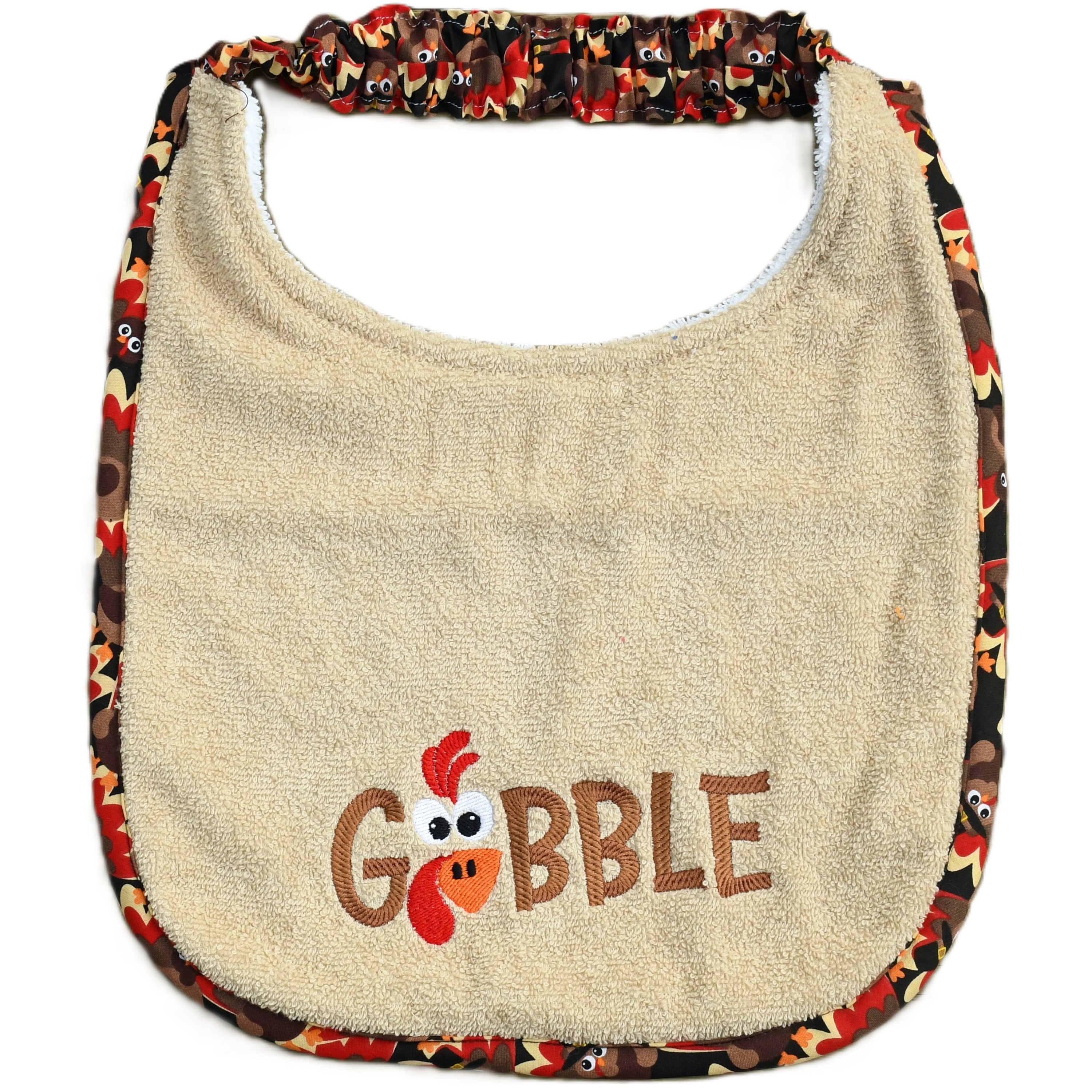 Gobble, Drool Bib (brown letters)
