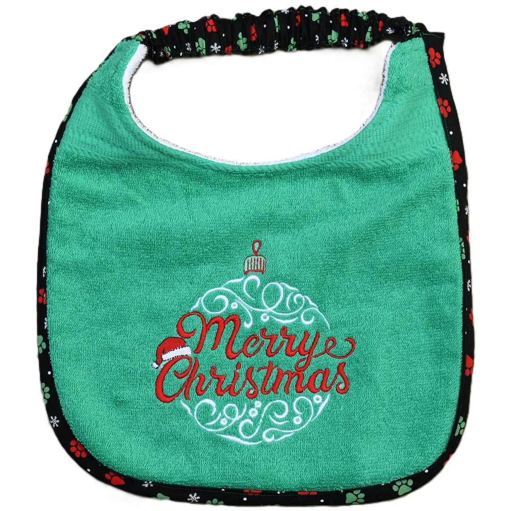 Merry Christmas, Drool Bib (paw trim)