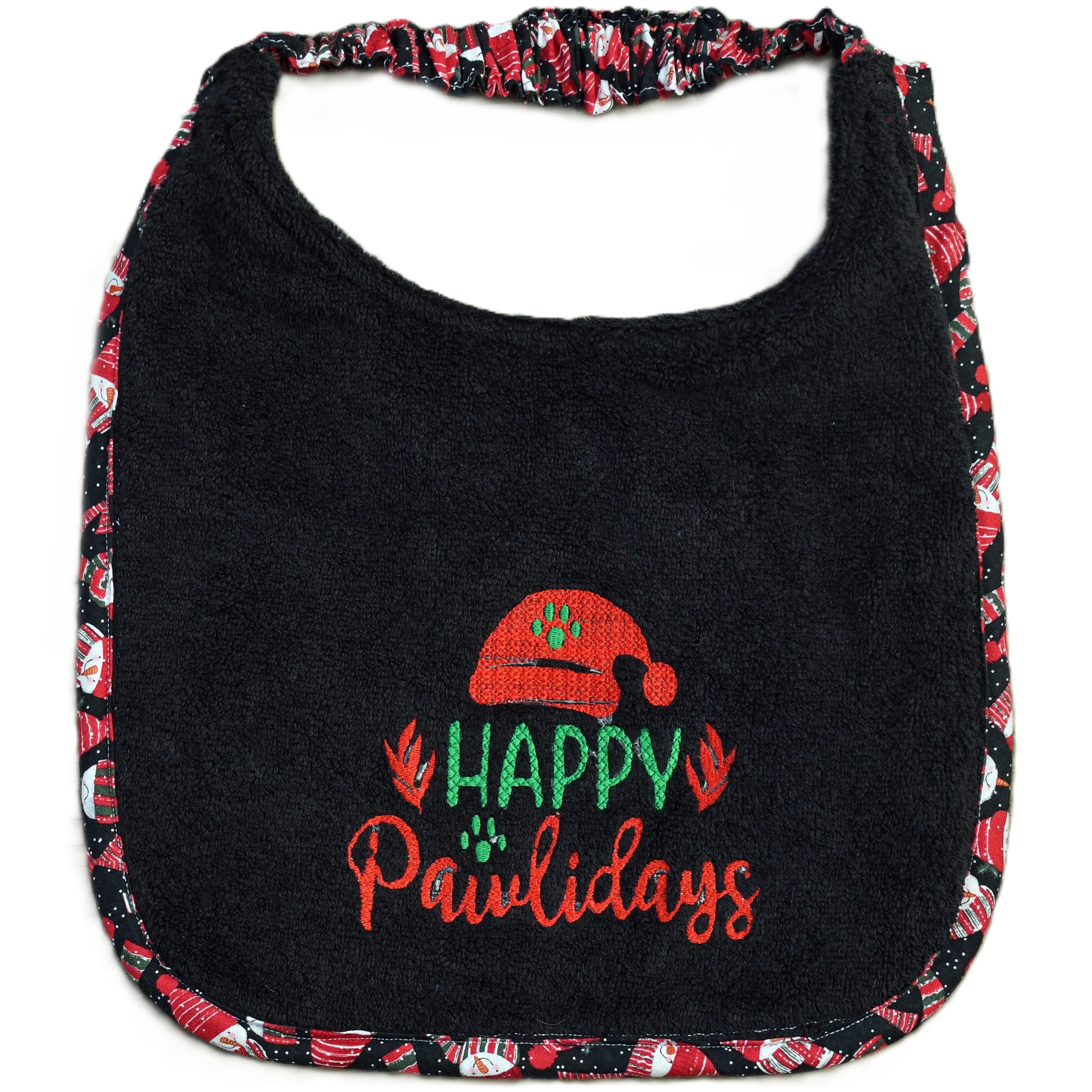 Happy Pawlidays, Drool Bib (red hat)