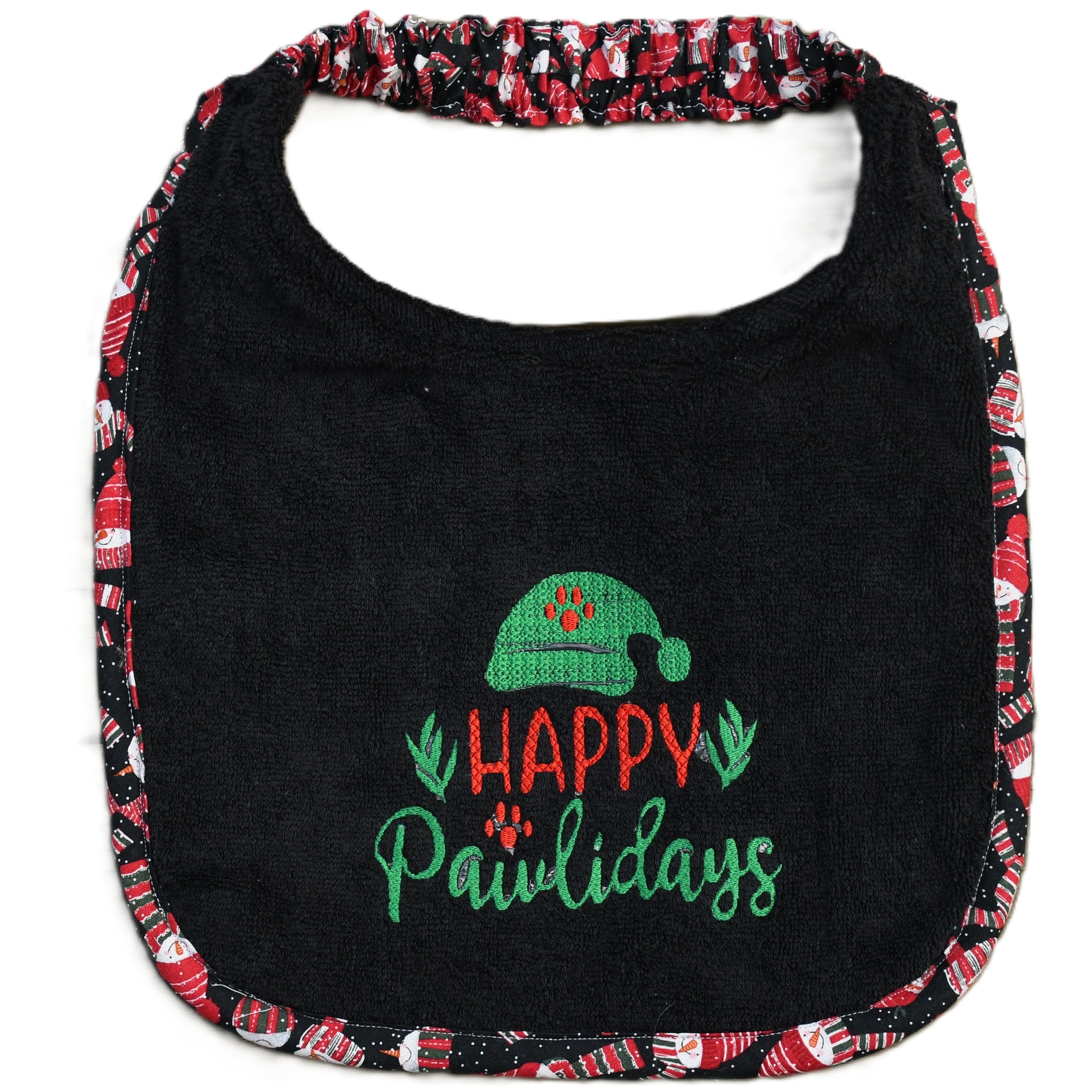 Happy Pawlidays, Drool Bib (green hat)