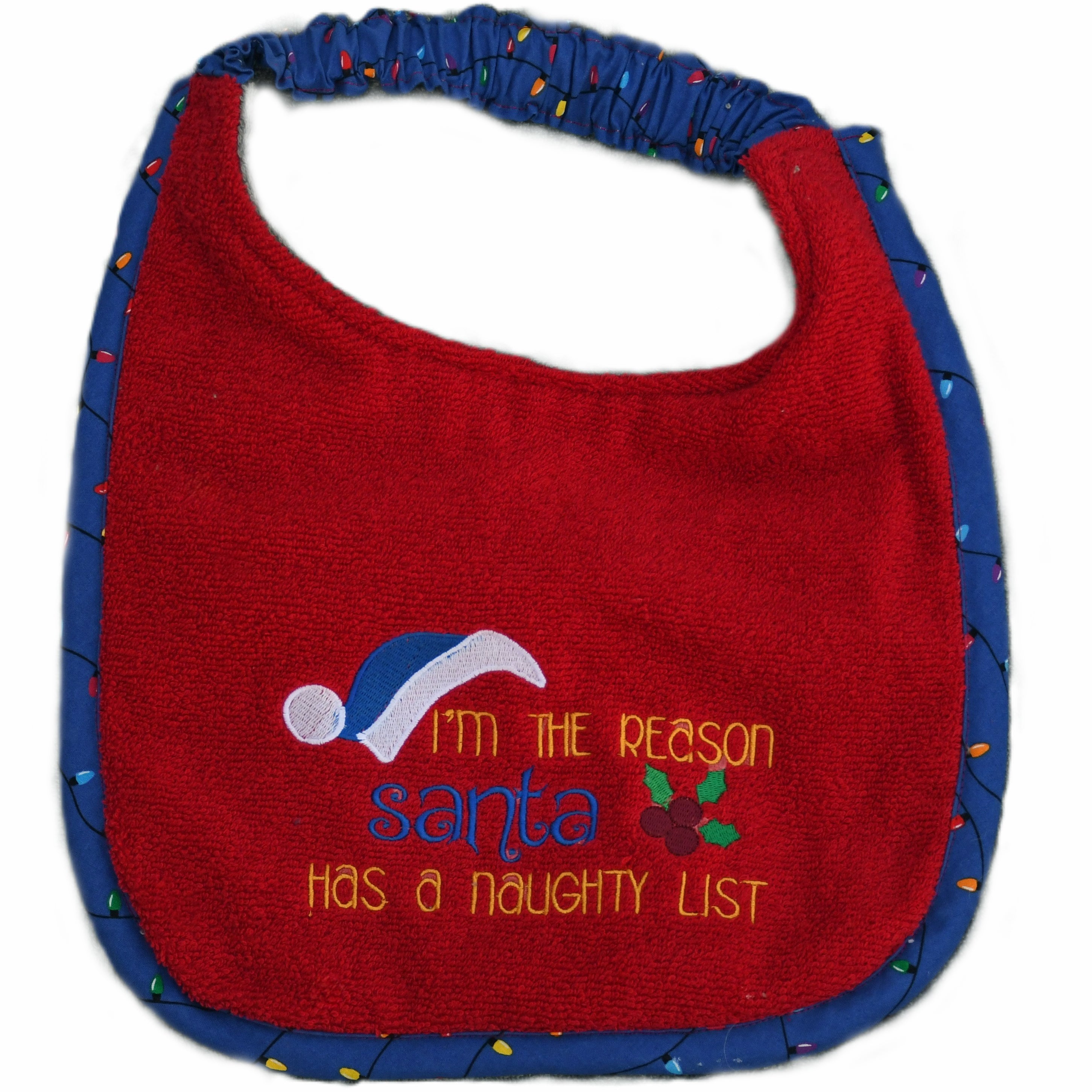 I'm the reason..., Drool Bib (blue and white hat)