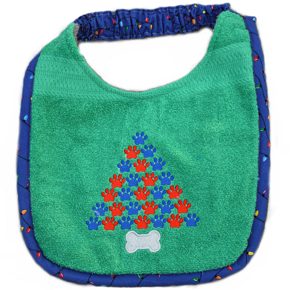 Paw Tree, Drool Bib (red and blue paws)