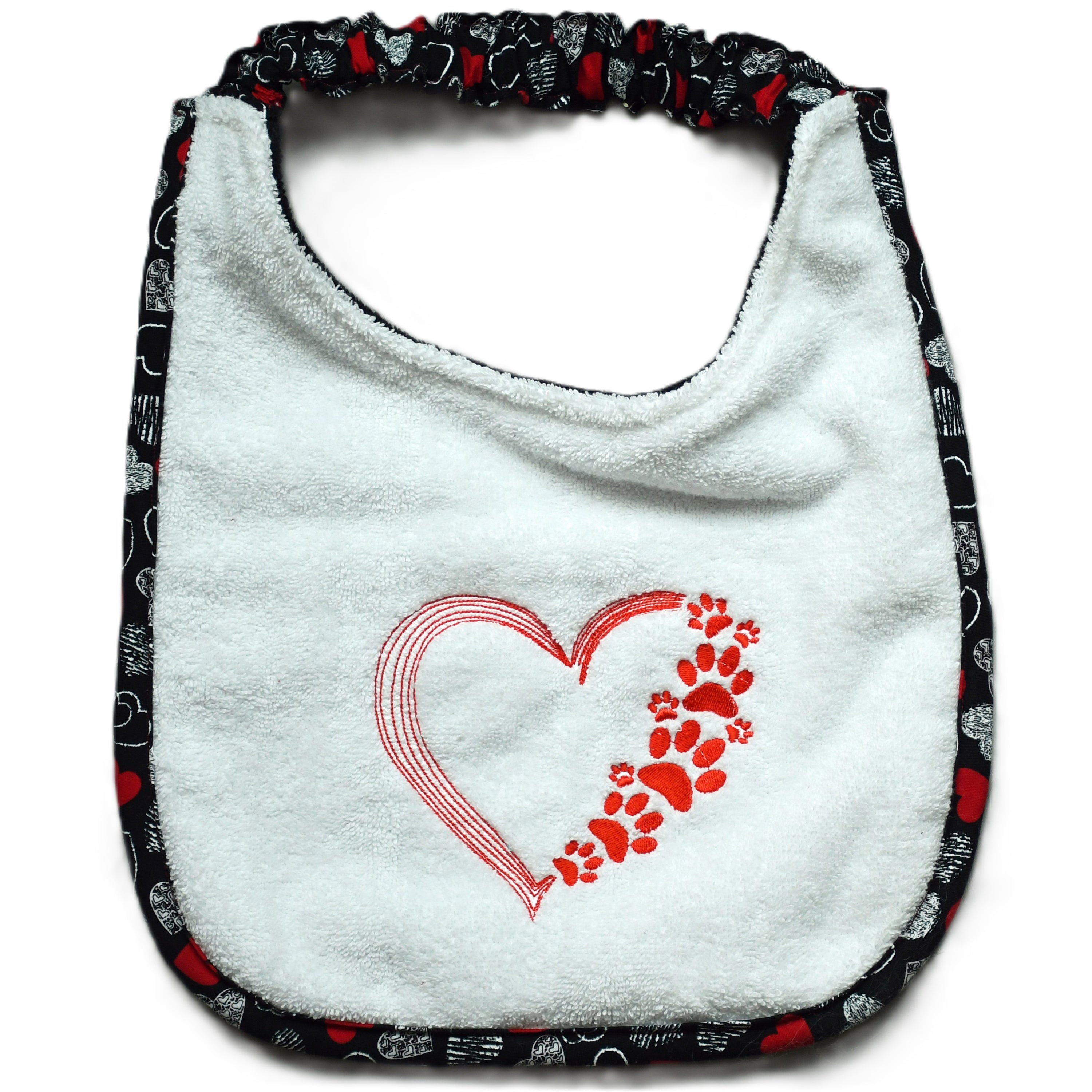 Heart and Paws, Drool Bib