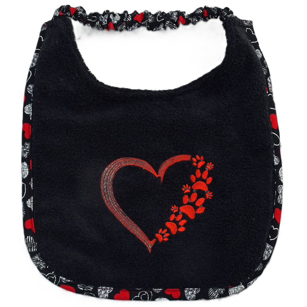 Heart and Paws, Drool Bib
