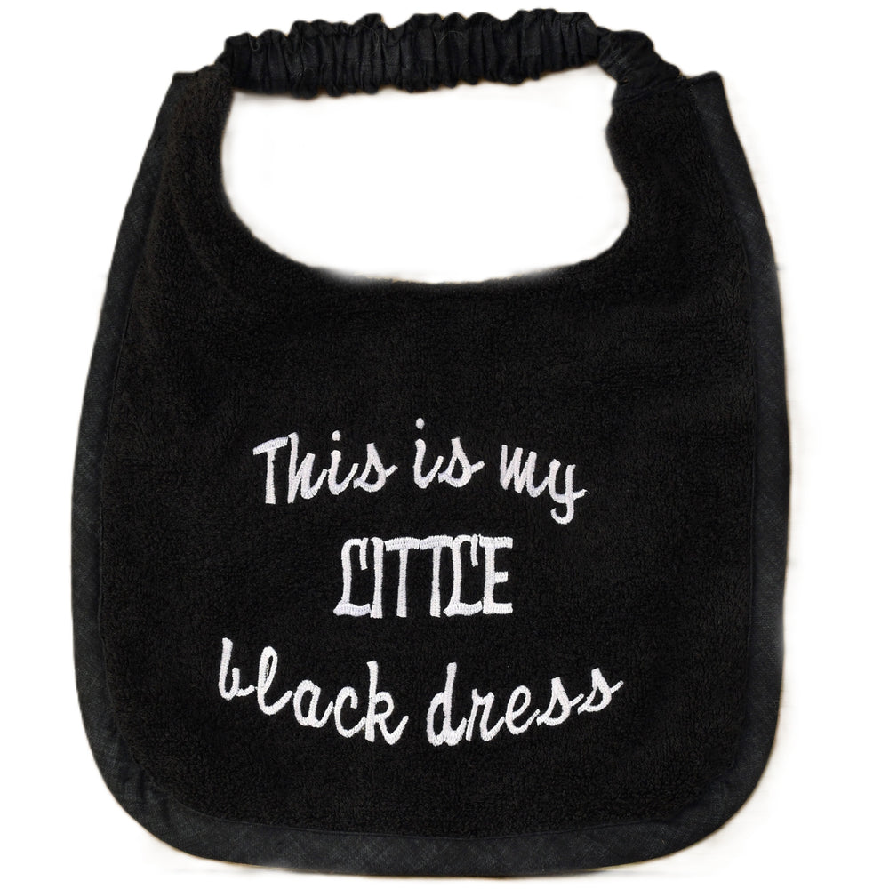 This is my little black dress, Drool Bib