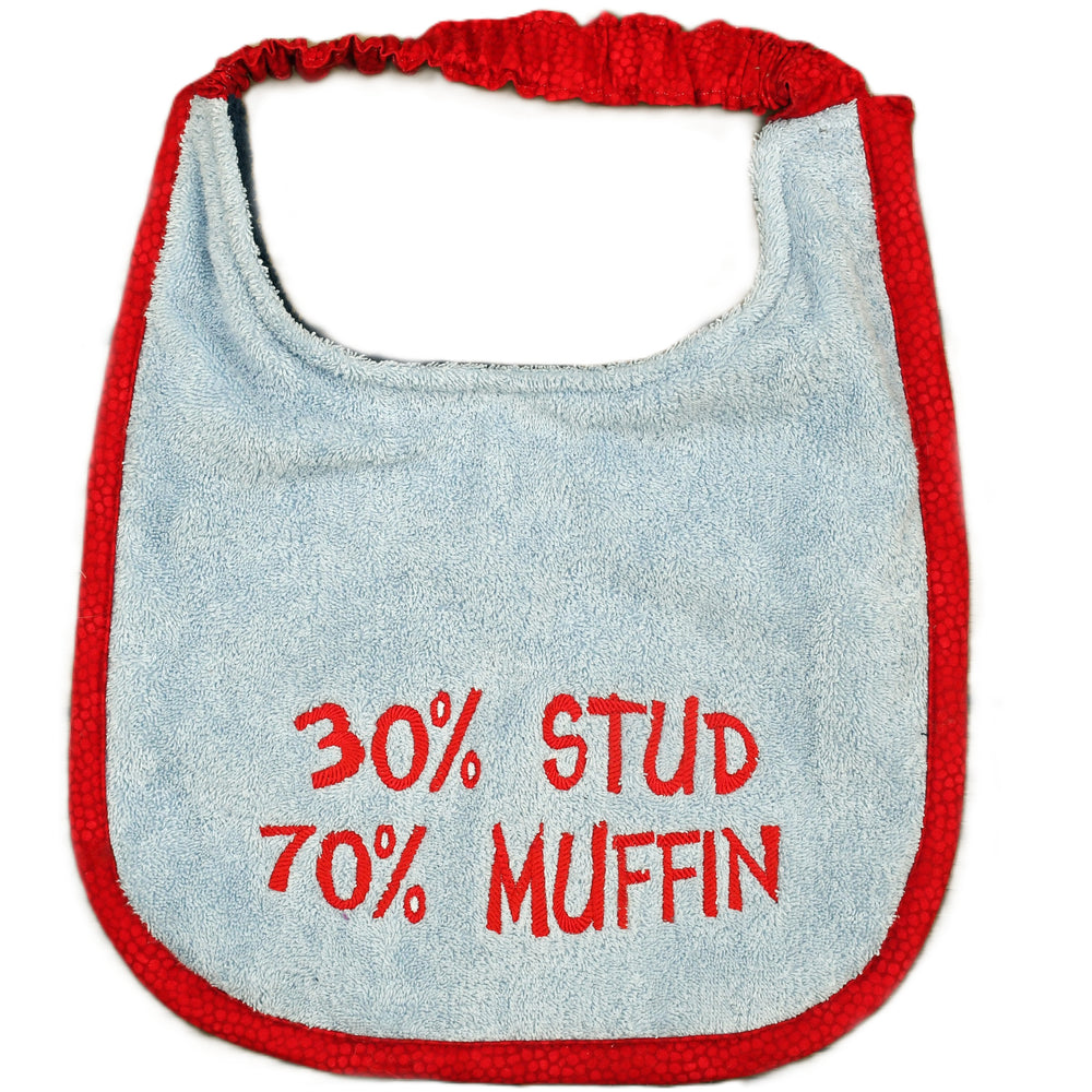 30% Stud 70% Muffin, Drool Bib