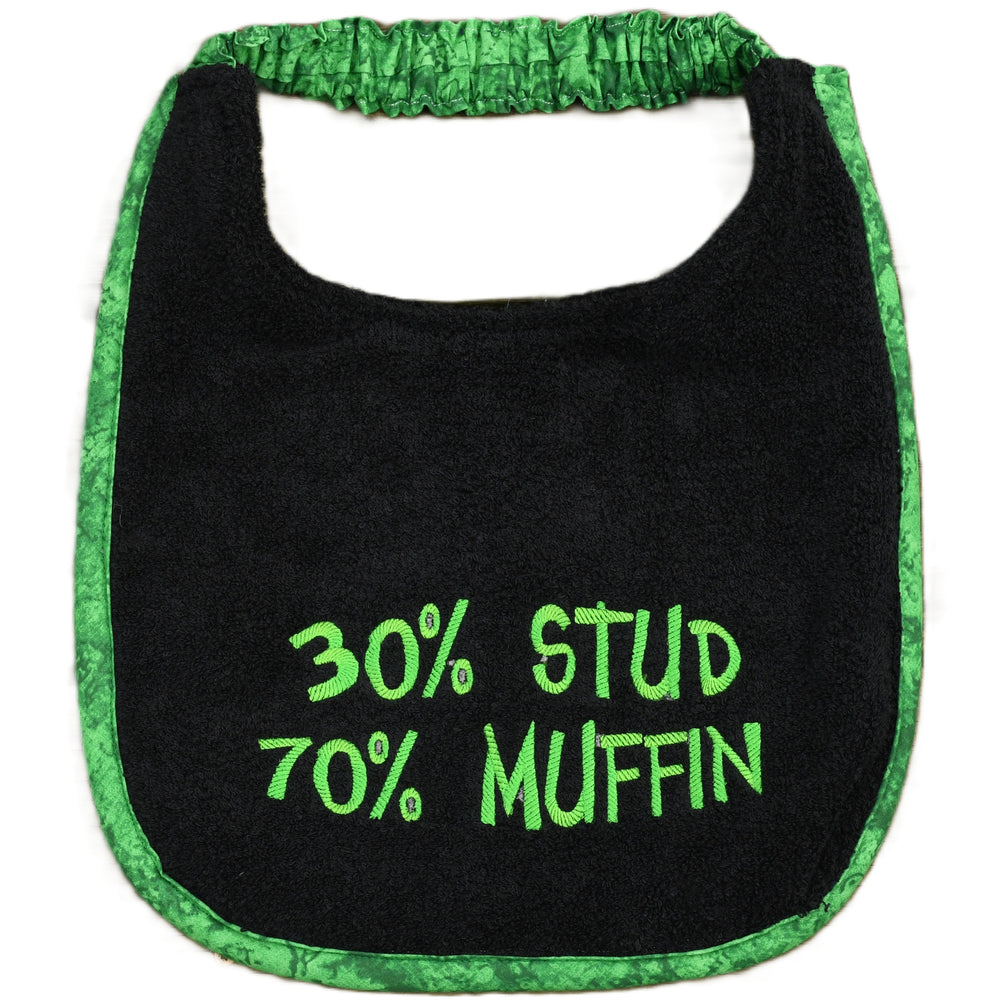 30% Stud 70% Muffin, Drool Bib