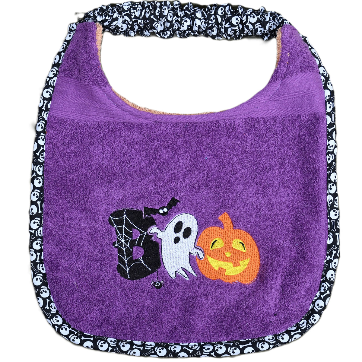 BOO, Drool Bib (skull trim)