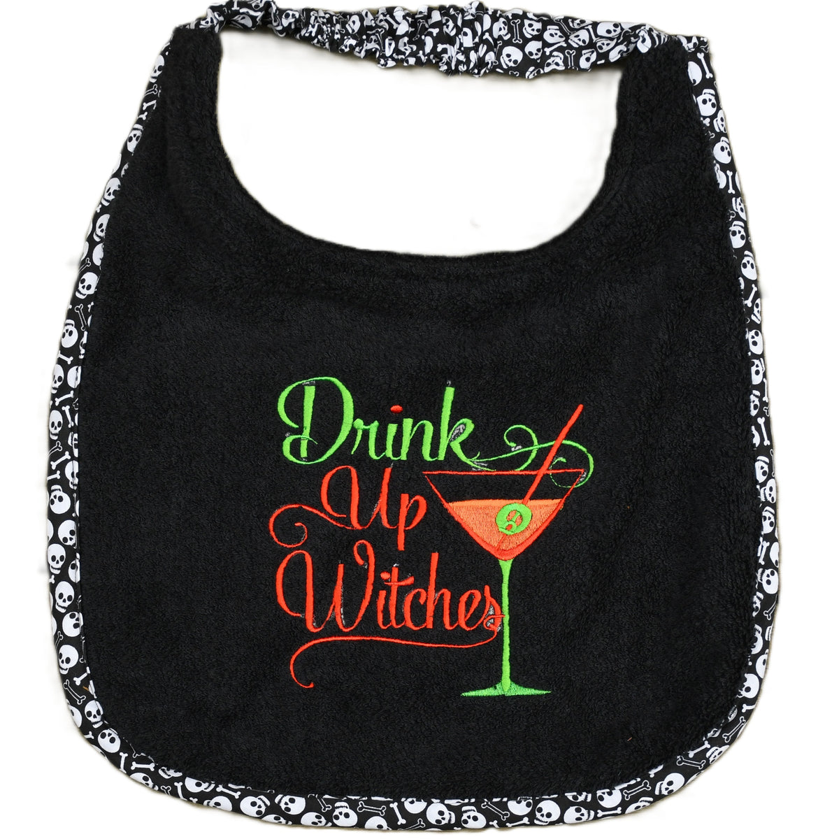 Drink Up Witches, Drool Bib (orange drink)
