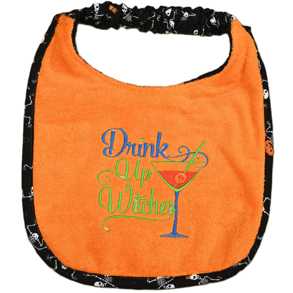 Drink Up Witches, Drool Bib (red drink)