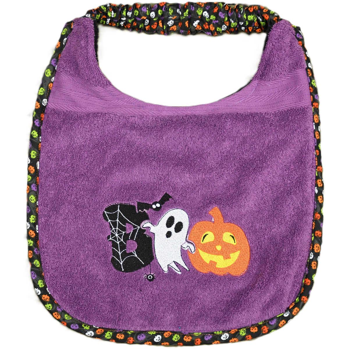 BOO, Drool Bib (pumpkin trim)