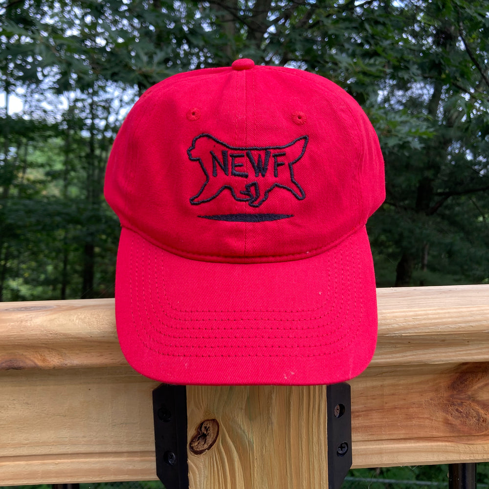 Embroidered Newf Cap - red