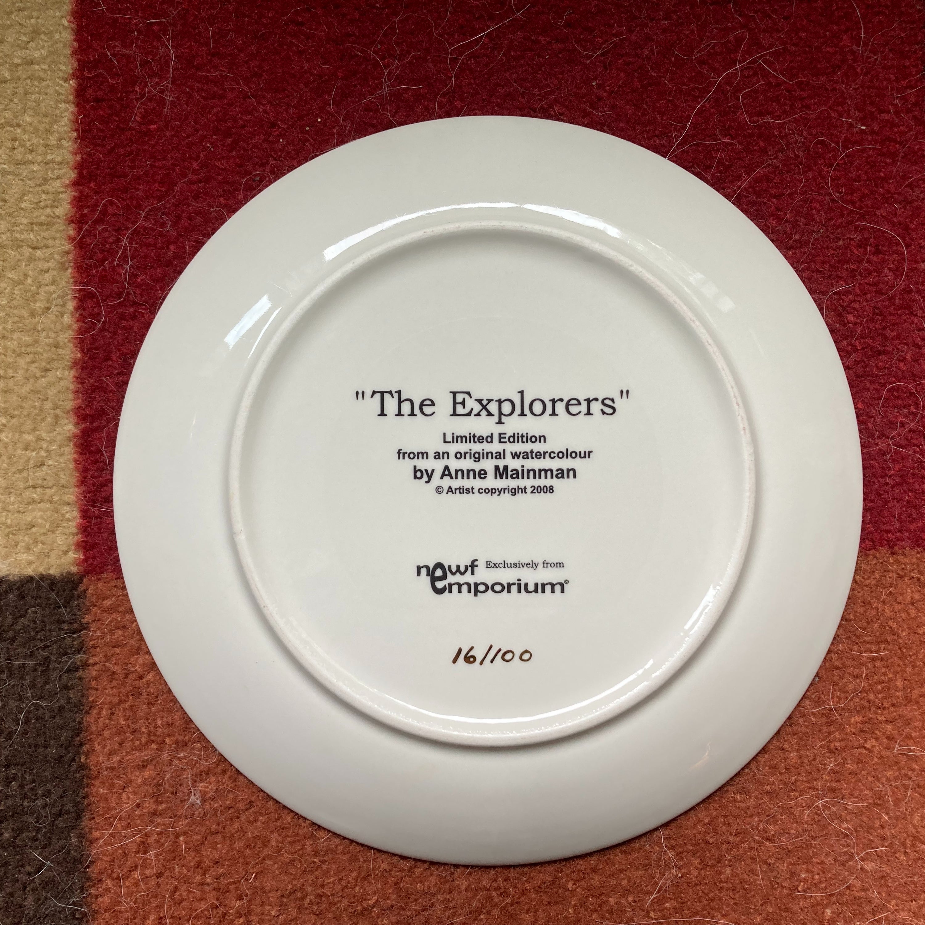 The Explorers limited edition plate 16/100 LB