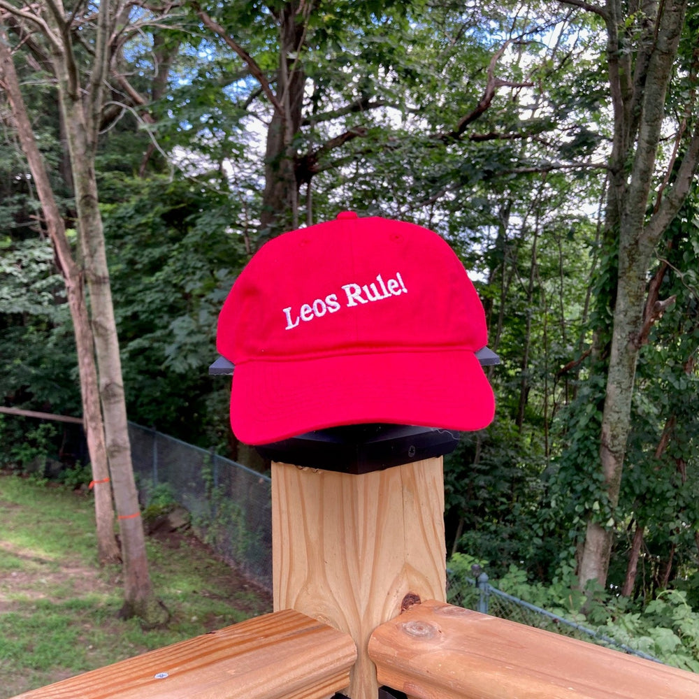 Leos Rule! Embroidered Cap - red