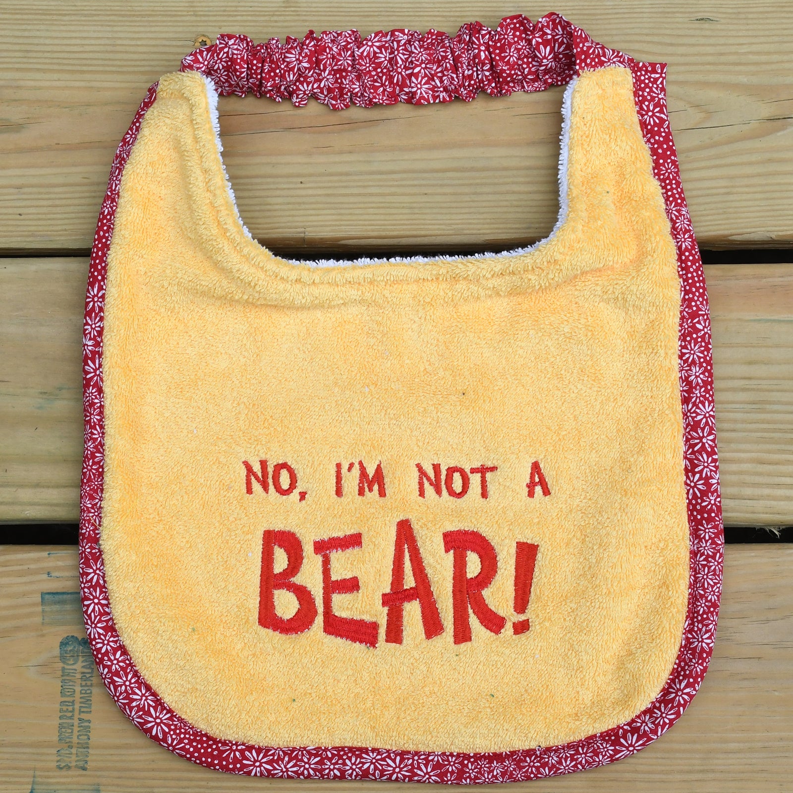 No, I'm Not A Bear!, Drool Bib