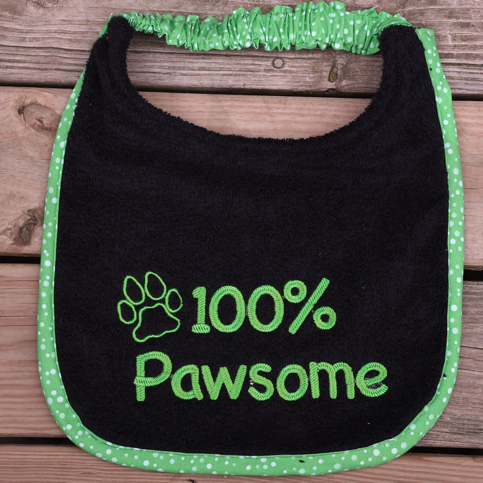 100% Pawsome, Drool Bib