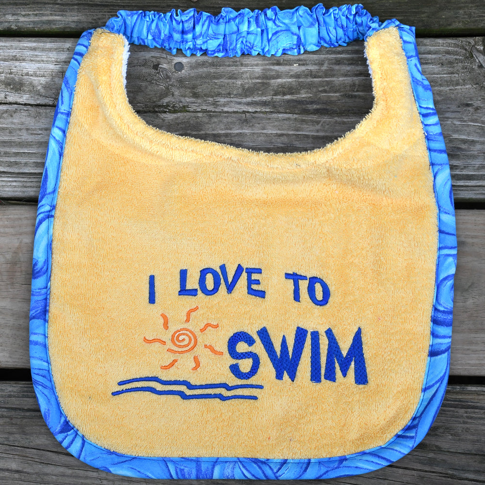 I love to swim, Drool Bib