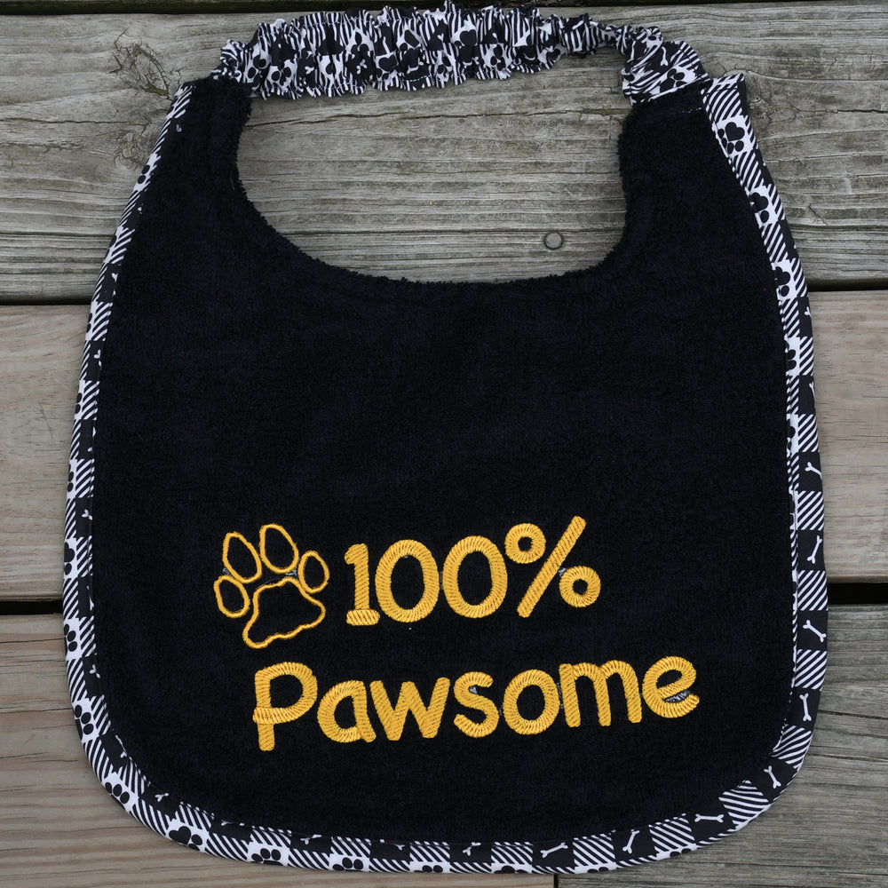 100% Pawsome, Drool Bib