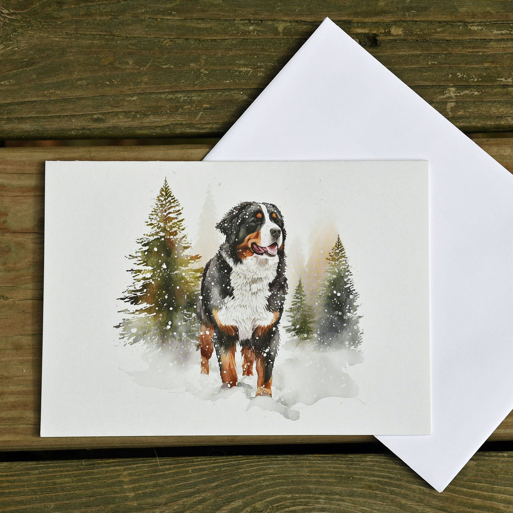 Berner in the snow x-mas card  - sold individually