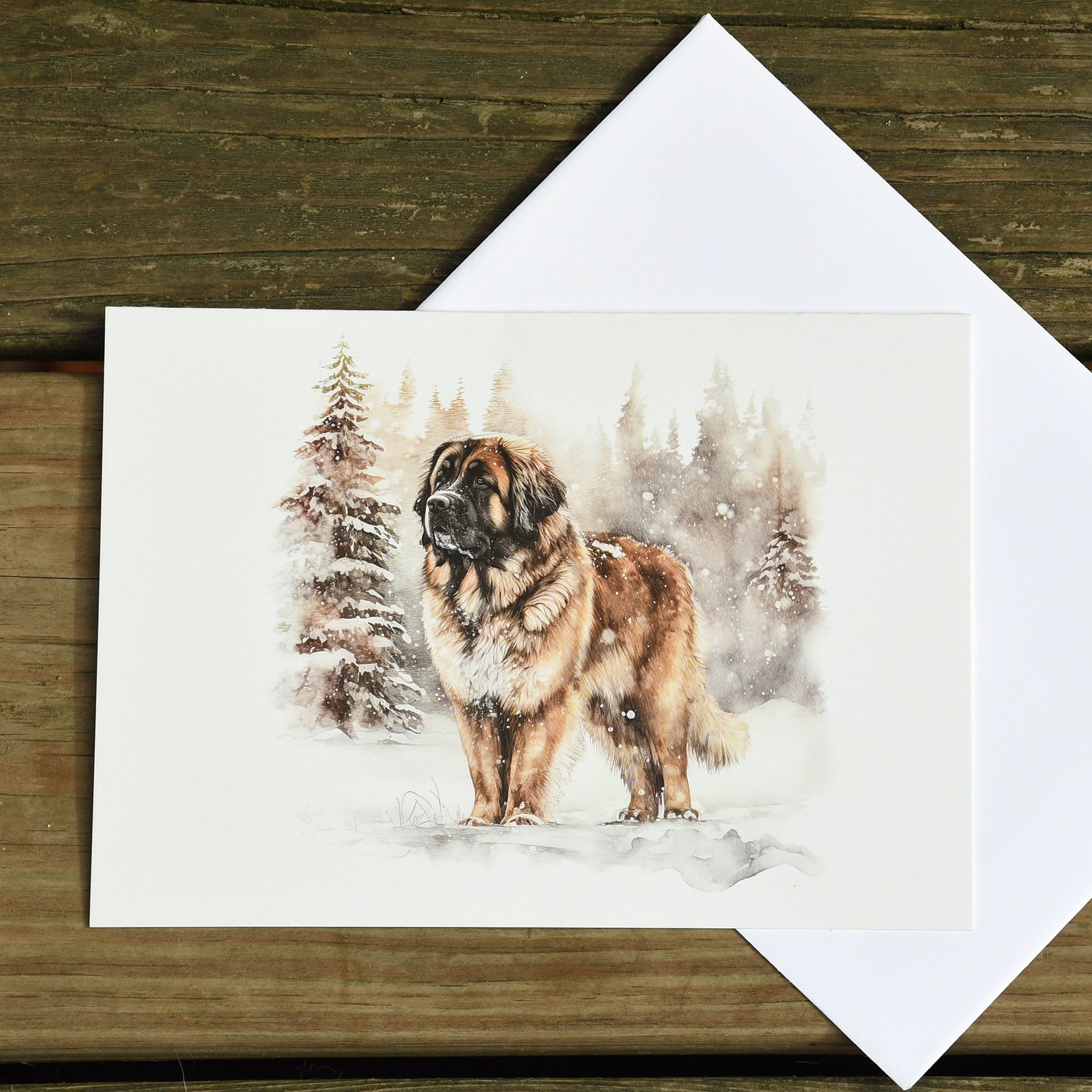 Leo in the snow x-mas card  - sold individually